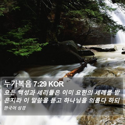 누가복음 7:29 KOR Bible Verse Image