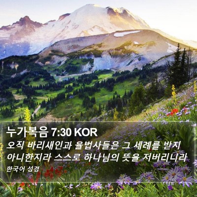 누가복음 7:30 KOR Bible Verse Image