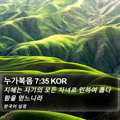 누가복음 7:35 KOR Bible Verse Image