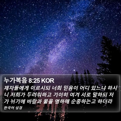 누가복음 8:25 KOR Bible Verse Image