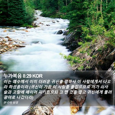 누가복음 8:29 KOR Bible Verse Image
