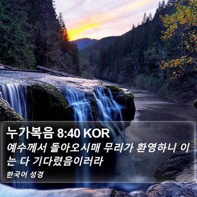 누가복음 8:40 KOR Bible Verse Image