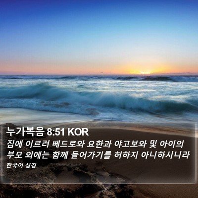 누가복음 8:51 KOR Bible Verse Image