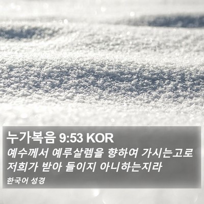 누가복음 9:53 KOR Bible Verse Image