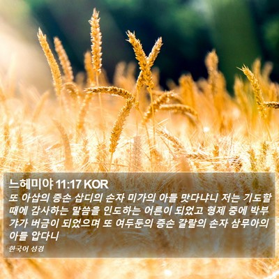 느헤미야 11:17 KOR Bible Verse Image