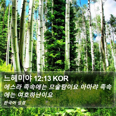 느헤미야 12:13 KOR Bible Verse Image