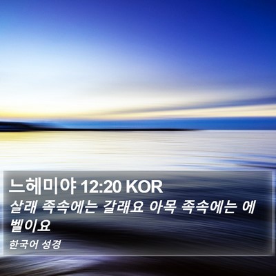 느헤미야 12:20 KOR Bible Verse Image