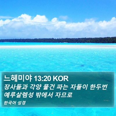 느헤미야 13:20 KOR Bible Verse Image