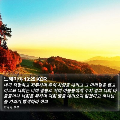 느헤미야 13:25 KOR Bible Verse Image