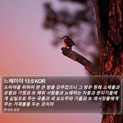 느헤미야 13:5 KOR Bible Verse Image