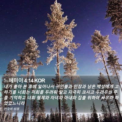 느헤미야 4:14 KOR Bible Verse Image