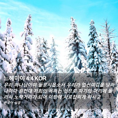 느헤미야 4:4 KOR Bible Verse Image