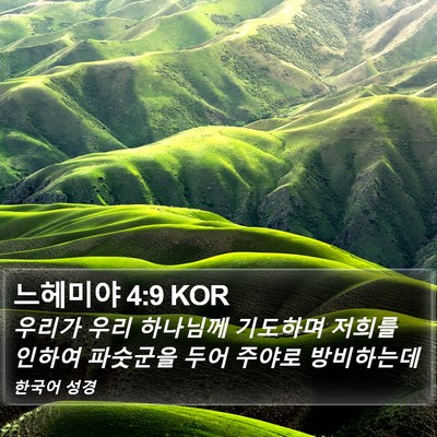 느헤미야 4:9 KOR Bible Verse Image