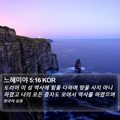 느헤미야 5:16 KOR Bible Verse Image