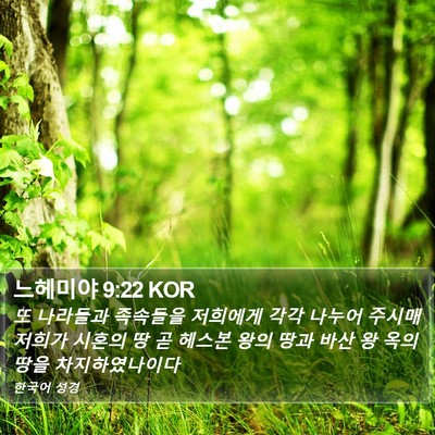 느헤미야 9:22 KOR Bible Verse Image