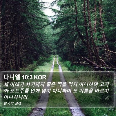 다니엘 10:3 KOR Bible Verse Image