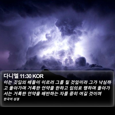 다니엘 11:30 KOR Bible Verse Image