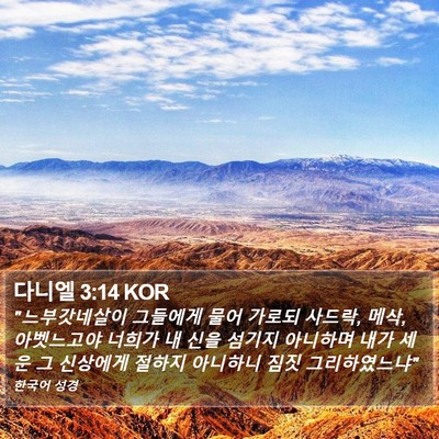 다니엘 3:14 KOR Bible Verse Image