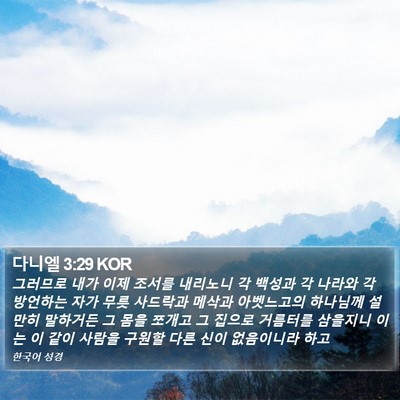 다니엘 3:29 KOR Bible Verse Image