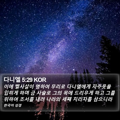 다니엘 5:29 KOR Bible Verse Image
