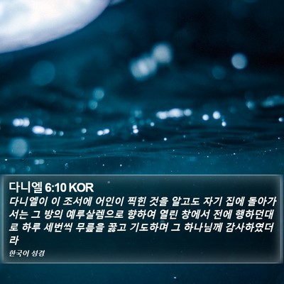 다니엘 6:10 KOR Bible Verse Image