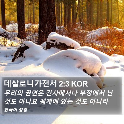 데살로니가전서 2:3 KOR Bible Verse Image