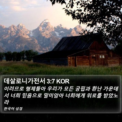 데살로니가전서 3:7 KOR Bible Verse Image