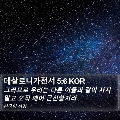 데살로니가전서 5:6 KOR Bible Verse Image