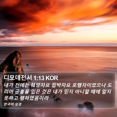 디모데전서 1:13 KOR Bible Verse Image
