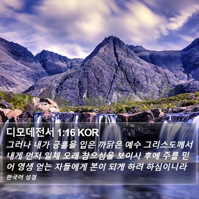 디모데전서 1:16 KOR Bible Verse Image