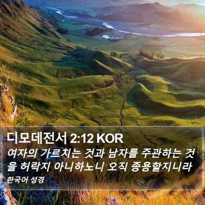 디모데전서 2:12 KOR Bible Verse Image