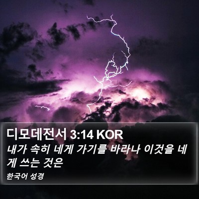 디모데전서 3:14 KOR Bible Verse Image