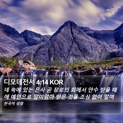 디모데전서 4:14 KOR Bible Verse Image