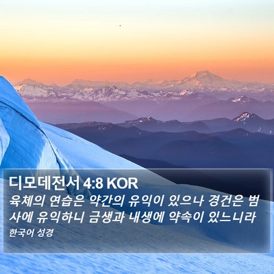 디모데전서 4:8 KOR Bible Verse Image