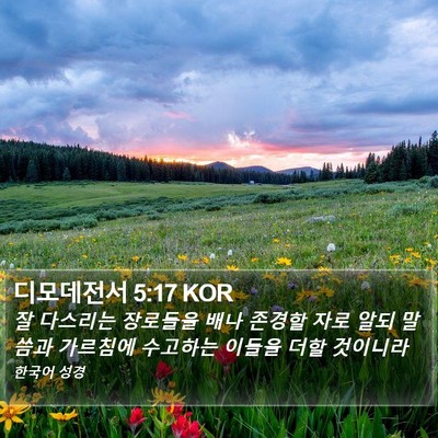 디모데전서 5:17 KOR Bible Verse Image