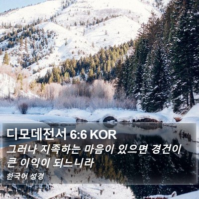 디모데전서 6:6 KOR Bible Verse Image