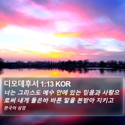 디모데후서 1:13 KOR Bible Verse Image
