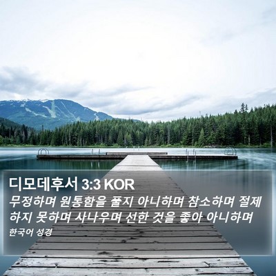 디모데후서 3:3 KOR Bible Verse Image