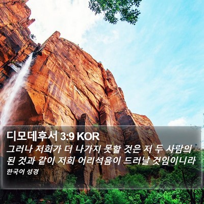 디모데후서 3:9 KOR Bible Verse Image