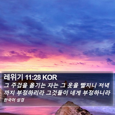 레위기 11:28 KOR Bible Verse Image