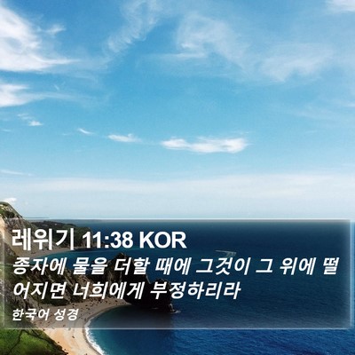 레위기 11:38 KOR Bible Verse Image