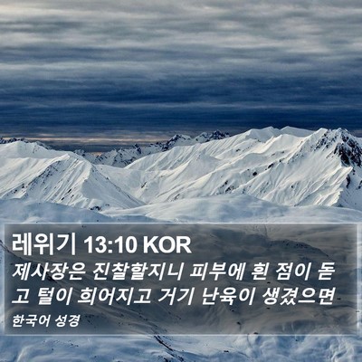 레위기 13:10 KOR Bible Verse Image