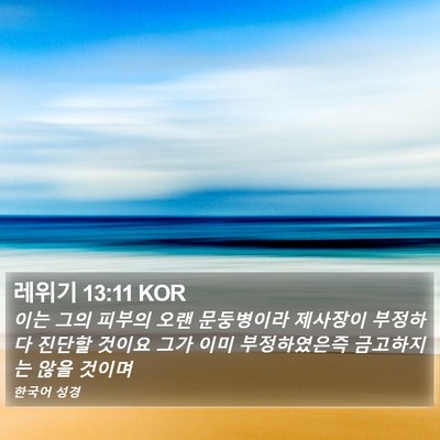 레위기 13:11 KOR Bible Verse Image