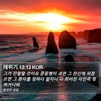 레위기 13:13 KOR Bible Verse Image