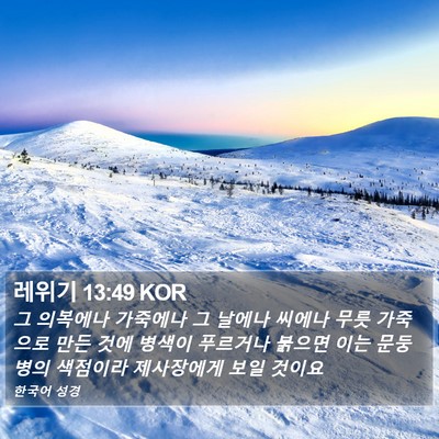레위기 13:49 KOR Bible Verse Image