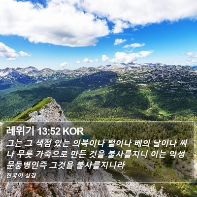 레위기 13:52 KOR Bible Verse Image