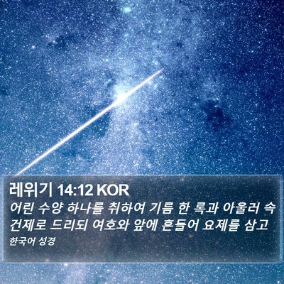 레위기 14:12 KOR Bible Verse Image