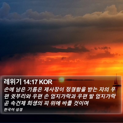 레위기 14:17 KOR Bible Verse Image