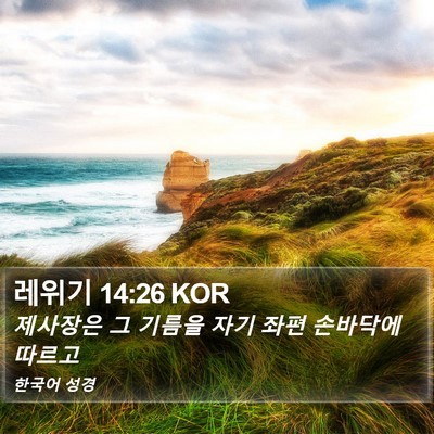 레위기 14:26 KOR Bible Verse Image