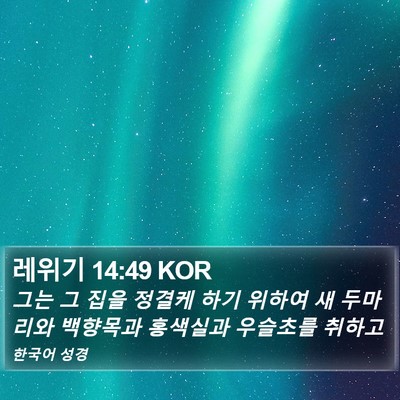 레위기 14:49 KOR Bible Verse Image